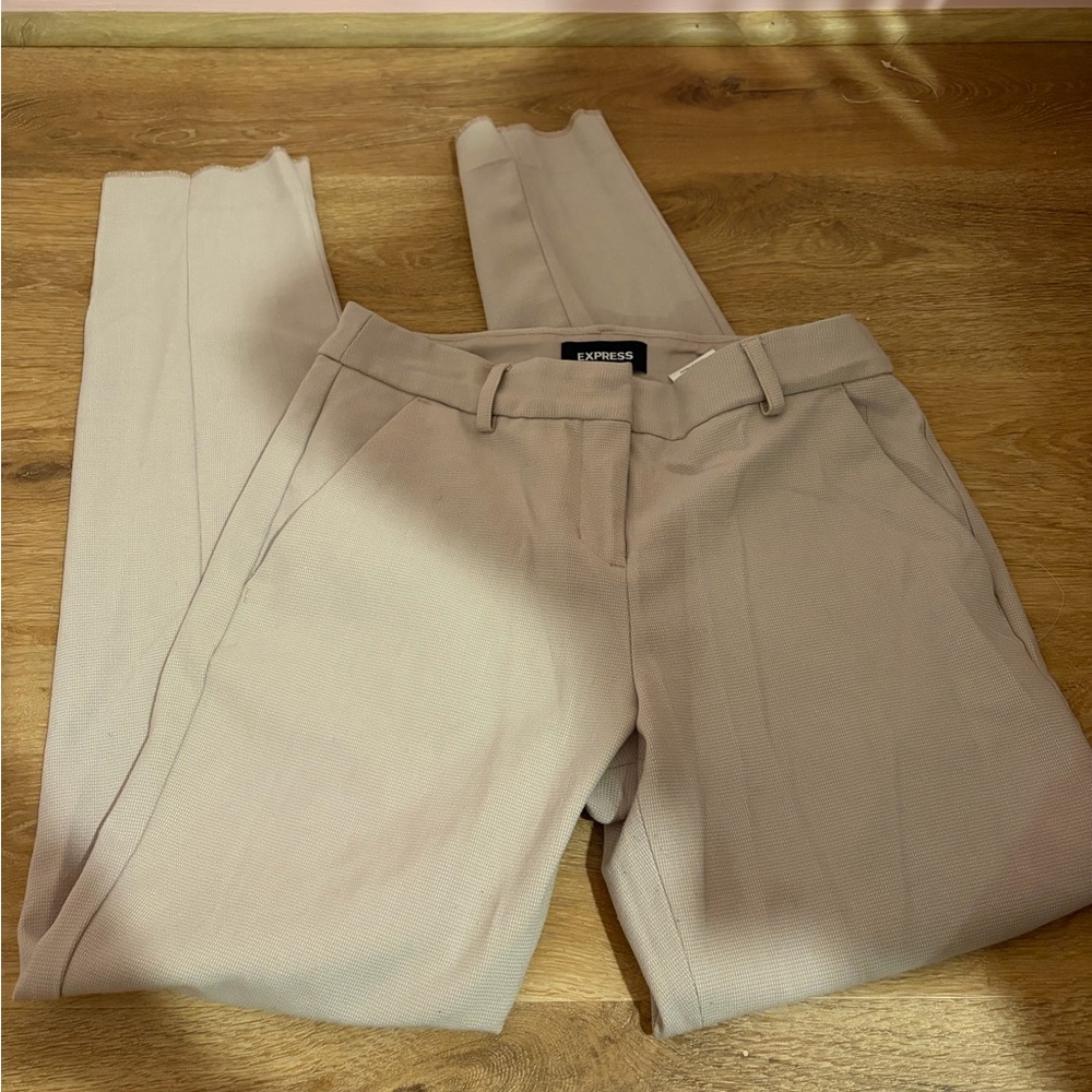 Express Light Tan Ankle Midrise Trousers